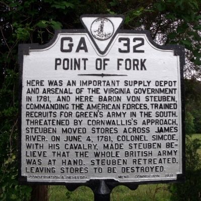 Point of Fork Marker. Click for full size. Point of Fork Marker image. Click for full size.