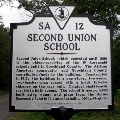 Second Union School Marker image. Click for full size.