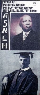 (Top) <i>The Negro History Bulletin</i> (Bottom) Carter G. Woodson. Click for full size. (Top) <i>The Negro History Bulletin</i> (Bottom) Carter G. Woodson image. Click for full size.