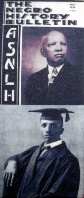 (Top) <i>The Negro History Bulletin</i> (Bottom) Carter G. Woodson image. Click for full size.