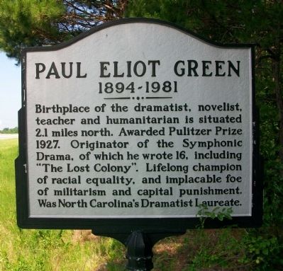 Paul Eliot Green Marker. Click for full size. Paul Eliot Green Marker image. Click for full size.