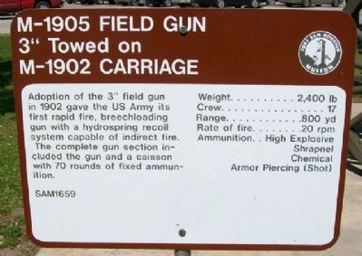 M-1905 Field Gun Marker image. Click for full size.