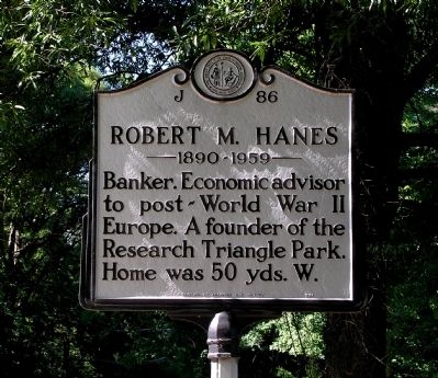Robert M. Hanes Marker. Click for full size. Robert M. Hanes Marker image. Click for full size.
