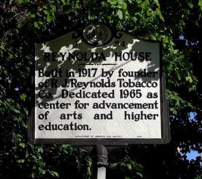 Reynolda House Marker. Click for full size. Reynolda House Marker image. Click for full size.
