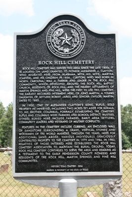 Rock Hill Cemetery Marker image. Click for full size.