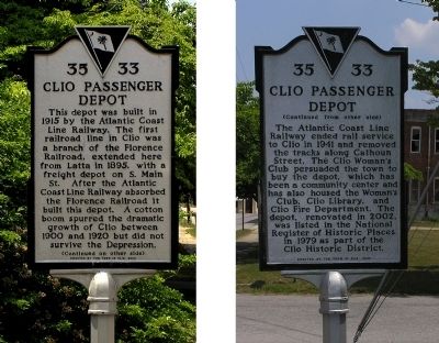 Clio Passenger Depot Marker. Click for full size. Clio Passenger Depot Marker image. Click for full size.