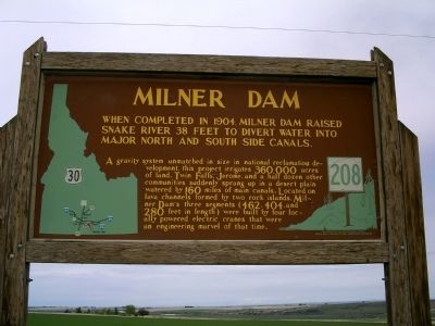 Milner Dam Marker image. Click for full size.