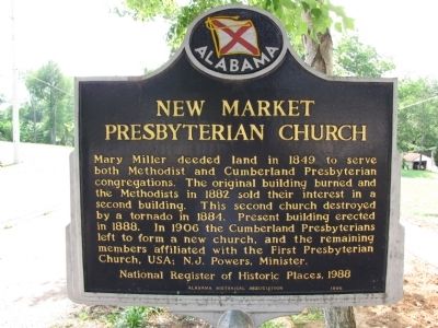 New Market Presbyterian Church Marker image. Click for full size.