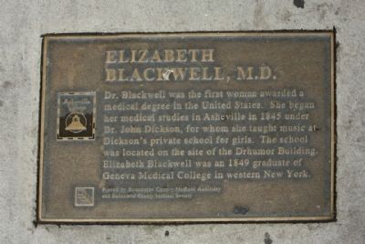 Elizabeth Blackwell, M.D. Marker image. Click for full size.
