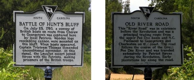 Battle of Hunt's Bluff / Old River Road Marker image. Click for full size.