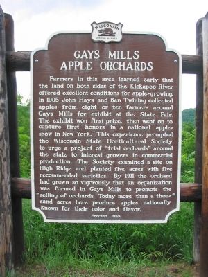 Gays Mills Apple Orchards Marker image. Click for full size.