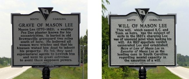 Grave of Mason Lee / Will of Mason Lee Marker image. Click for full size.