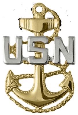 U.S. Navy CPO insignia (E-7). Click for full size. U.S. Navy CPO insignia (E-7) image. Click for full size.