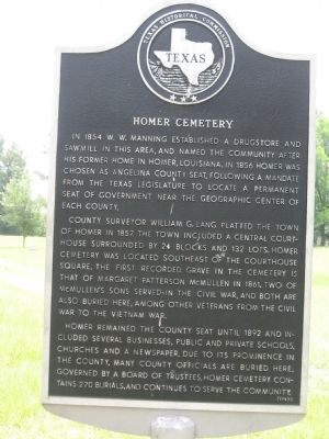Homer Cemetery Marker image. Click for full size.