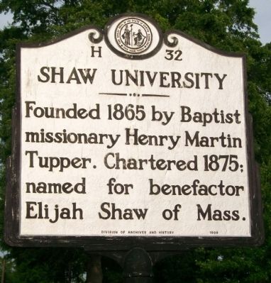 Shaw University Marker image. Click for full size.