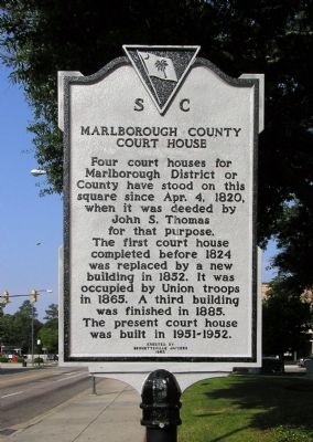 Marlborough County Court House Marker image. Click for full size.