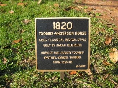 Toombs-Anderson House Marker image. Click for full size.