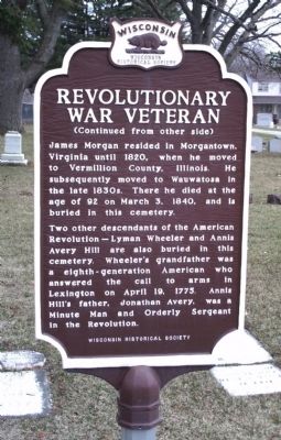 Revolutionary War Veteran Marker Reverse image. Click for full size.