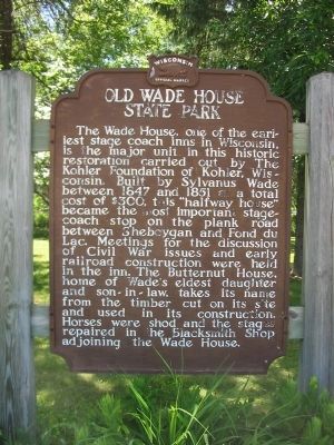 Old Wade House State Park Marker image. Click for full size.
