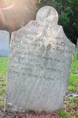Alexander McAllister Headstone (Son) image. Click for full size.