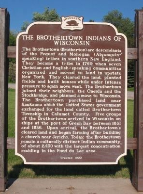 The Brothertown Indians of Wisconsin Marker image. Click for full size.
