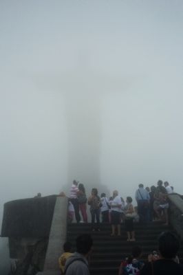 Christ the Redeemer Statue - in the fog atop Corcovado. Click for full size. Christ the Redeemer Statue - in the fog atop Corcovado image. Click for full size.