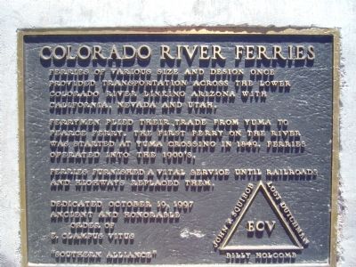Colorado River Ferries Marker image. Click for full size.