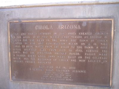 Cibola Arizona Marker. Click for full size. Cibola Arizona Marker image. Click for full size.