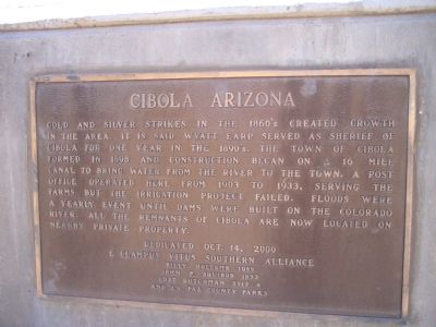 Cibola Arizona Marker image. Click for full size.