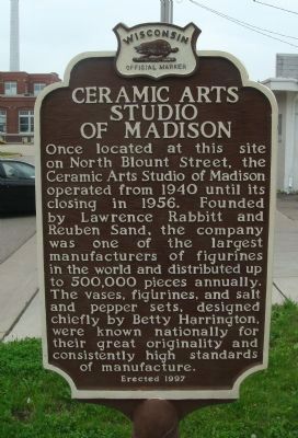 Ceramic Arts Studio of Madison Marker. Click for full size. Ceramic Arts Studio of Madison Marker image. Click for full size.