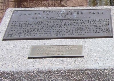 James A. Wheeler Park and Freedom Fountain Marker image. Click for full size.