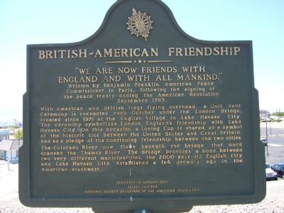 British – American Friendship Marker image. Click for full size.