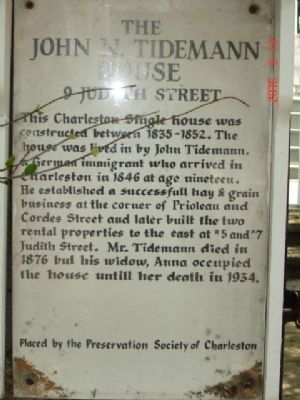 The John N. Tidemann House Marker. Click for full size. The John N. Tidemann House Marker image. Click for full size.