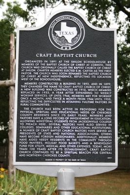 Craft Baptist Church Marker image. Click for full size.
