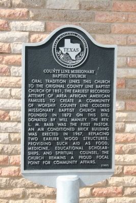County Line Missionary Baptist Church Marker image. Click for full size.