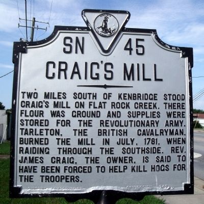 Craig's Mill Marker image. Click for full size.