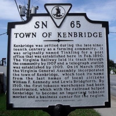 Town of Kenbridge Marker image. Click for full size.