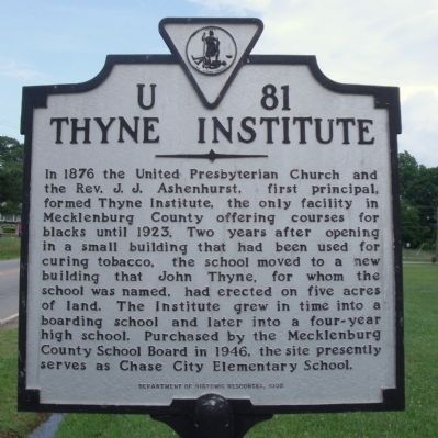 Thyne Institute Marker. Click for full size. Thyne Institute Marker image. Click for full size.
