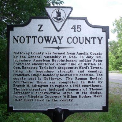 Nottoway County Marker (reverse). Click for full size. Nottoway County Marker (reverse) image. Click for full size.