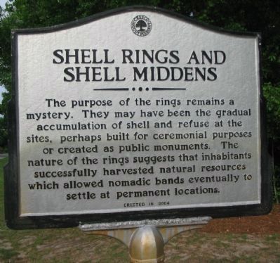 Shell Rings and Shell Middens Marker - Reverse image. Click for full size.