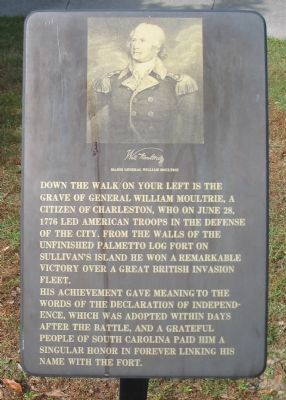 Grave of General William Moultrie Marker image. Click for full size.
