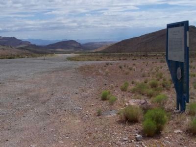 Old Spanish Trail Marker as seen looking east along NV State Road 160 image. Click for full size.