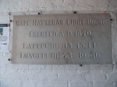 Cape Hatteras Light House Erected A.D. 1870. Click for full size. Cape Hatteras Light House Erected A.D. 1870 image. Click for full size.