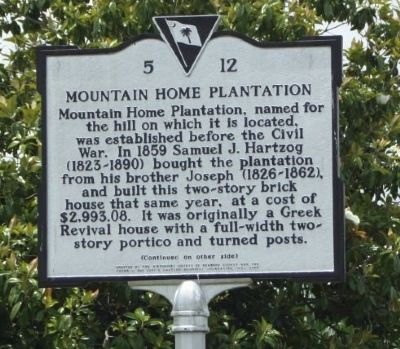 Mountain Home Plantation Marker. Click for full size. Mountain Home Plantation Marker image. Click for full size.