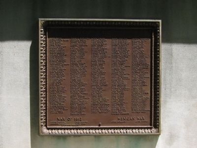 War of the Revolution, War of 1812, Mexican War Plaque image. Click for full size.