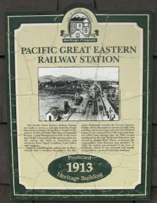 Pacific Great Eastern Railway Station Marker image. Click for full size.