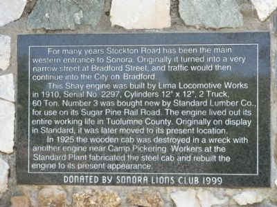 Stockton Road and the Shay Engine Marker image. Click for full size.