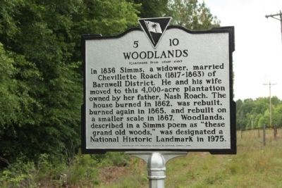 Woodlands Marker, reverse side image. Click for full size.