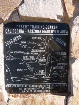 Desert Training Center California Arizona Maneuver Area Map image. Click for full size.