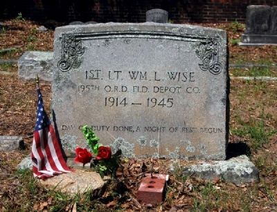 1st Lt. William L. Wise Tombstone image. Click for full size.